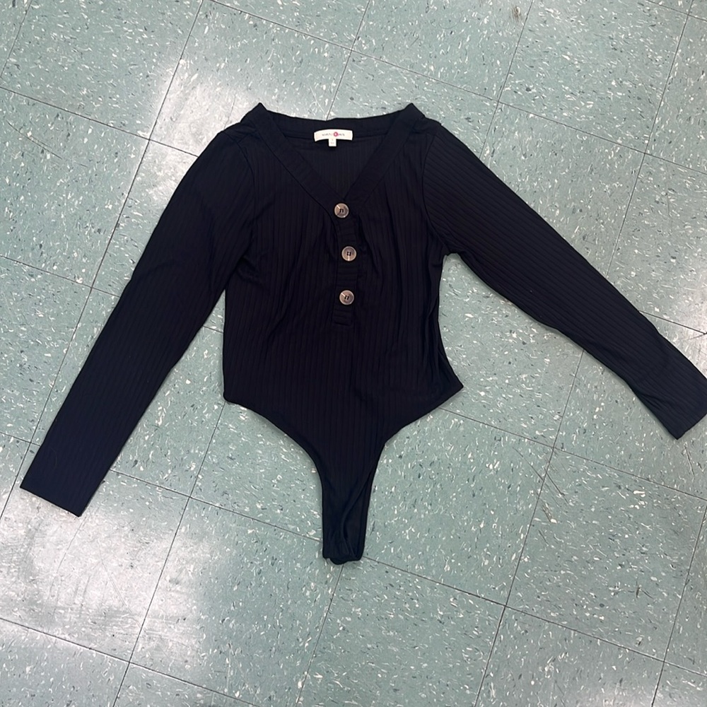 Black long sleeve body suit
